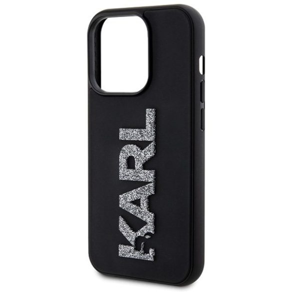 Karl Lagerfeld KLHCP15X3DMBKCK iPhone 15 Pro Max 6.7" fekete/kék keménytok 3D gumiból készült csillogó logóval