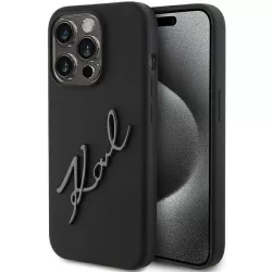   Karl Lagerfeld KLHCP15LSKSBMCK iPhone 15 Pro 6.1" fekete keménytok szilikon Karl Script szilikon