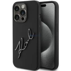   Karl Lagerfeld KLHCP15LSKSBMCK iPhone 15 Pro 6.1" fekete keménytok szilikon Karl Script szilikon