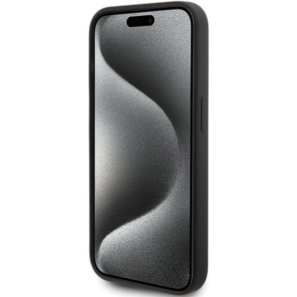 Karl Lagerfeld KLHCP15LSKSBMCK iPhone 15 Pro 6.1" fekete keménytok szilikon Karl Script szilikon