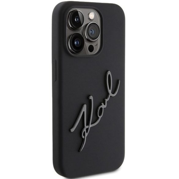 Karl Lagerfeld KLHCP15XSKSBMCK iPhone 15 Pro Max 6.7" fekete keménytok szilikon Karl Script szilikon