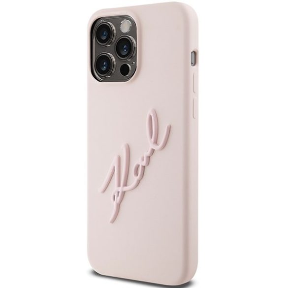 Karl Lagerfeld KLHCP15LSKSBMCP iPhone 15 Pro 6.1" rózsaszín keménytok szilikon Karl Script