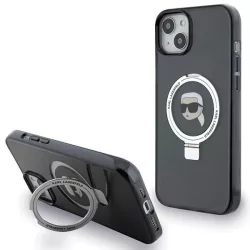   Karl Lagerfeld KLHMP15SHMRSKHK iPhone 15 6.1" fekete keménytok gyűrűs állvány Karl Head MagSafe