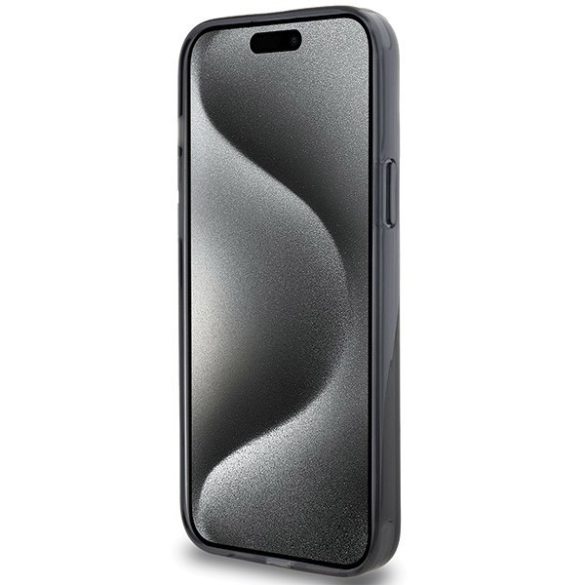 Karl Lagerfeld KLHMP15SHMRSKHK iPhone 15 / 14 / 13 6.1" fekete keménytok gyűrűs állvány Karl Head MagSafe