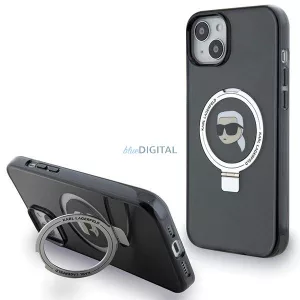 Karl Lagerfeld KLHMP15MHMRSKHK iPhone 15 Plus 6.7" fekete keménytok gyűrűs állvány Karl Head MagSafe