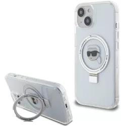   Karl Lagerfeld KLHMP15SHMRSKHHH iPhone 15 6.1" fehér keménytok gyűrűs állvány Karl Head MagSafe