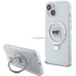   Karl Lagerfeld KLHMP15SHMRSKHHH iPhone 15 6.1" fehér keménytok gyűrűs állvány Karl Head MagSafe