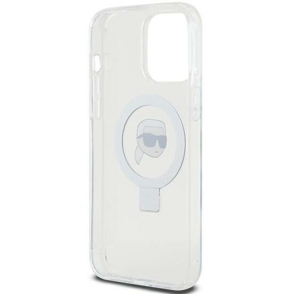 Karl Lagerfeld KLHMP15XHMRSKHHH iPhone 15 Pro Max 6.7" fehér keménytok gyűrűs állvány Karl Head MagSafe