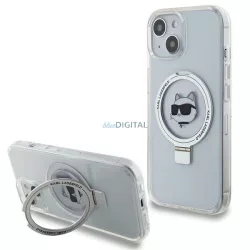   Karl Lagerfeld KLHMP15MHMRSCHH iPhone 15 Plus 6.7" fehér keménytok gyűrűs állvány Choupette Head MagSafe