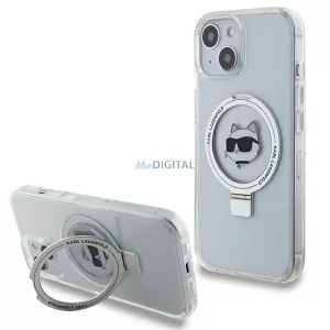 Karl Lagerfeld KLHMP15MHMRSCHH iPhone 15 Plus 6.7" fehér keménytok gyűrűs állvány Choupette Head MagSafe