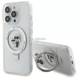   Karl Lagerfeld KLHMP13XHMRSKCH iPhone 13 Pro Max 6.7" fehér keménytok gyűrűs állvány Karl&Choupettte MagSafe