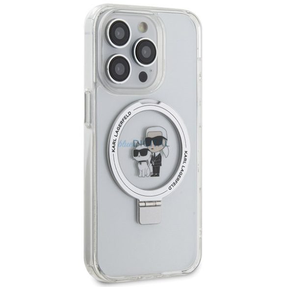 Karl Lagerfeld KLHMP13XHMRSKCH iPhone 13 Pro Max 6.7" fehér keménytok gyűrűs állvány Karl&Choupettte MagSafe