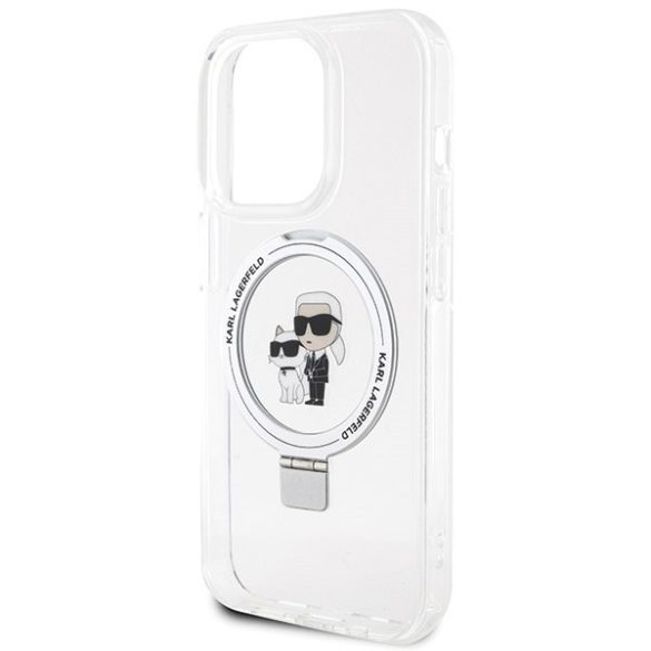 Karl Lagerfeld KLHMP14XHMRSKCH iPhone 14 Pro Max 6.7" fehér keménytok gyűrűs állvány Karl&Choupettte MagSafe