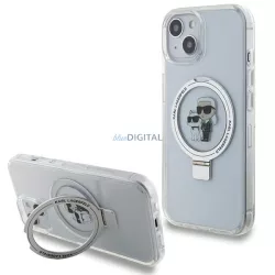   Karl Lagerfeld KLHMP15SHMRSKCH Ring Stand Karl&Choupette MagSafe-kompatibilis tok iPhone 15 - fehér