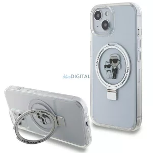 Karl Lagerfeld KLHMP15SHMRSKCH Ring Stand Karl&Choupette MagSafe-kompatibilis tok iPhone 15 - fehér