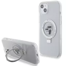   Karl Lagerfeld KLHMP15MHMRSKCH Ring Stand Karl&Choupette MagSafe-kompatibilis tok iPhone 14 Plus/15 Plus - fehér