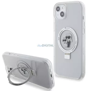 Karl Lagerfeld KLHMP15MHMRSKCH Ring Stand Karl&Choupette MagSafe-kompatibilis tok iPhone 14 Plus/15 Plus - fehér