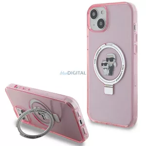 Karl Lagerfeld KLHMP15MHMRSKCP iPhone 15 Plus 6.7" rózsaszín keménytok Karl&Choupette MagSafe gyűrűs állvány