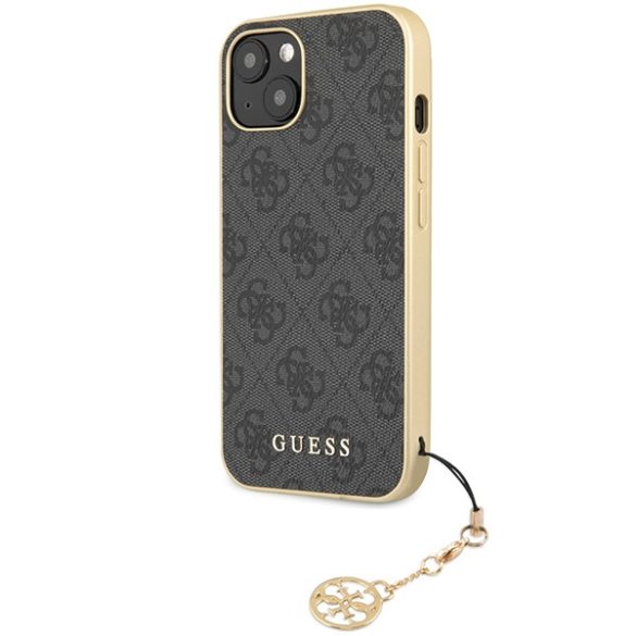 Guess GUHCP14SGF4GGR iPhone 14 / 15 / 13 6.1" szürke keménytok 4G Charms kollekció