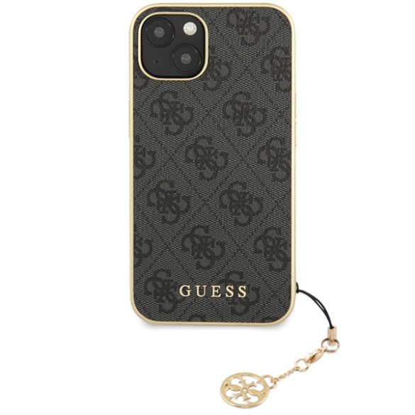 Guess GUHCP14SGF4GGR iPhone 14 / 15 / 13 6.1" szürke keménytok 4G Charms kollekció