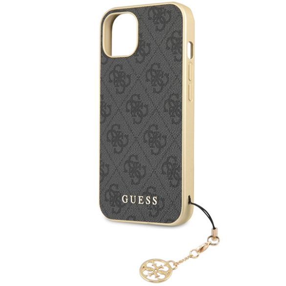 Guess GUHCP14SGF4GGR iPhone 14 / 15 / 13 6.1" szürke keménytok 4G Charms kollekció