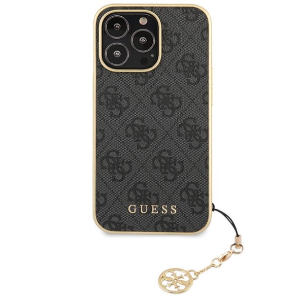 Guess GUHCP14XGF4GGR iPhone 14 Pro Max 6.7" szürke keménytok 4G Charms kollekció