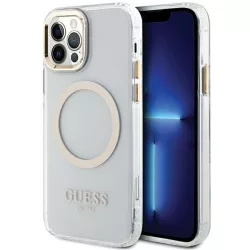   Guess GUHMP12MHTRMD iPhone 12/12 Pro 6.1" arany keménytok fém kontúr Magsafe