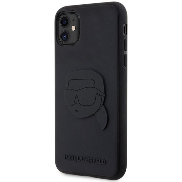 Karl Lagerfeld KLHCN613DRKNK iPhone 11 / Xr 6.1" fekete keménytok  gumi Karl Head 3D