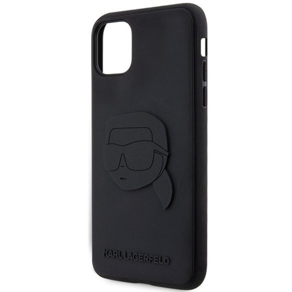 Karl Lagerfeld KLHCN613DRKNK iPhone 11 / Xr 6.1" fekete keménytok  gumi Karl Head 3D
