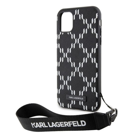 Karl Lagerfeld KLHCN61SAKLMBSK iPhone 11 / Xr 6.1" fekete keménytok  Monogram Losange Saffiano monogram