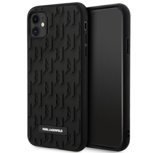 Karl Lagerfeld KLHCN61RUPKLPK iPhone 11  6.1" keménytok fekete 3D monogram