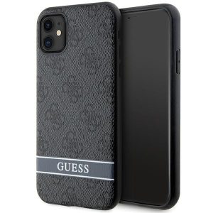 Guess GUHCN61P4SNK iPhone 11  szürke keménytok 4G Stripe