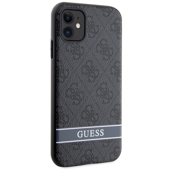 Guess GUHCN61P4SNK iPhone 11 / Xr szürke keménytok 4G Stripe