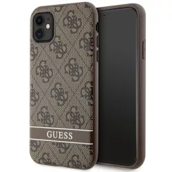 Guess GUHCN61P4SNW iPhone 11  barna keménytok 4G Stripe
