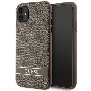 Guess GUHCN61P4SNW iPhone 11 / Xr barna keménytok 4G Stripe