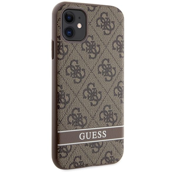 Guess GUHCN61P4SNW iPhone 11 / Xr barna keménytok 4G Stripe