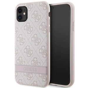 Guess GUHCN61P4SNP iPhone 11 / Xr rózsaszín / rózsaszín keménytok 4G Stripe