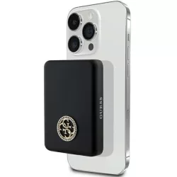   Guess Powerbank indukciós 5W GUPBM3AL4DMK 3000mAh fekete MagSafe 4G Strassed fém logó