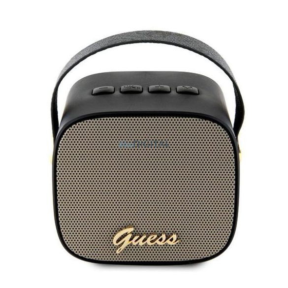 Guess Hangszóró Bluetooth GUWSB2P4SMK hangszóró mini fekete 4G bőr Script Logo szíj