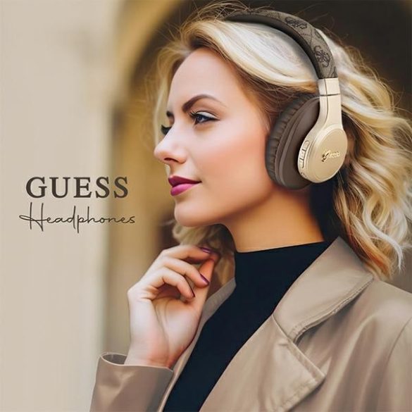 Guess Bluetooth fejhallgató GUBH604GEMW barna 4G Script