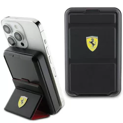   Ferrari FEPB10MSPLEK Metal Logo MagSafe kompatibilis powerbank 15W 10000mAh állvány funkcióval - fekete