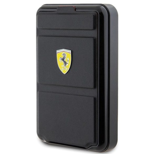 Ferrari FEPB10MSPLEK Metal Logo MagSafe kompatibilis powerbank 15W 10000mAh állvány funkcióval - fekete