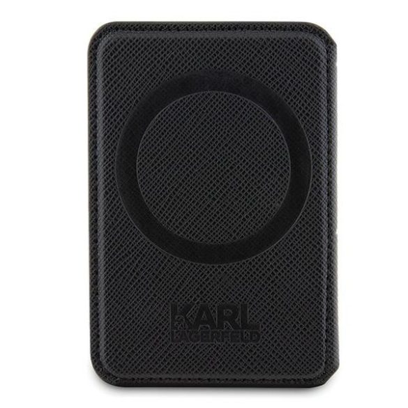 Karl Lagerfeld KLWMSPSAKHCK pénztárcával kártyatóval állvánnyal Saffiano Monogram Choupette MagSafe fekete tok