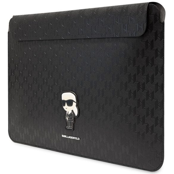 Karl Lagerfeld tok KLCS14SAKHPKK 14" fekete Saffiano Monogram ikonikus 14" saffiano