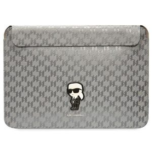 Karl Lagerfeld tok KLCS14SAKHPKG 14" ezüst Saffiano Monogram ikonikus 14" saffiano/ezüst