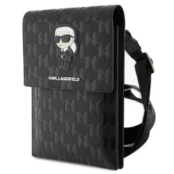   Karl Lagerfeld táska KLWBSAKHPKK fekete Saffiano monogram ikonikus