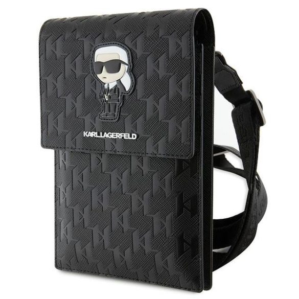 Karl Lagerfeld táska KLWBSAKHPKK fekete Saffiano monogram ikonikus