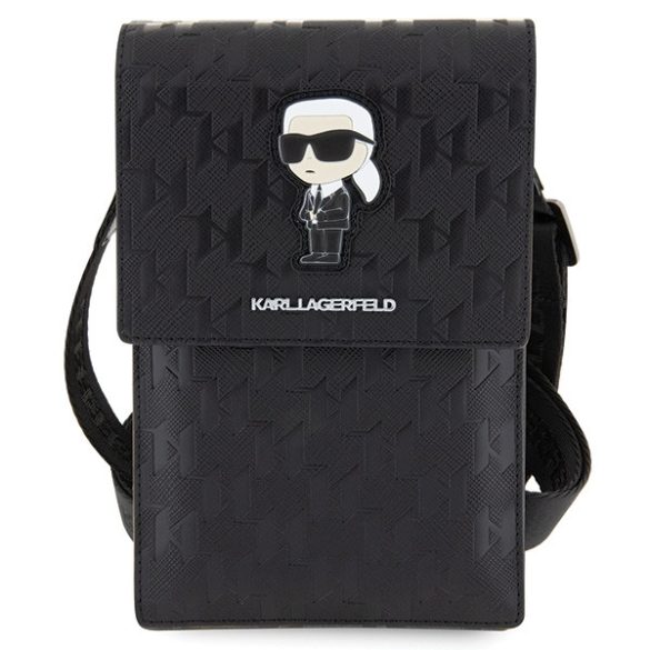 Karl Lagerfeld táska KLWBSAKHPKK fekete Saffiano monogram ikonikus