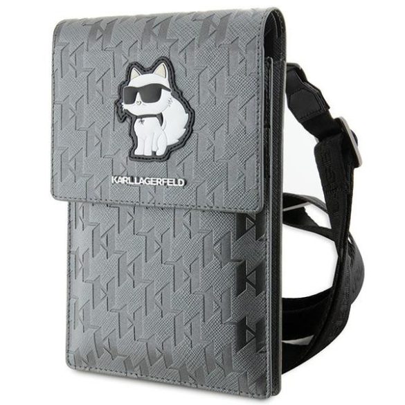 Karl Lagerfeld táska KLWBSAKHPCG ezüst Saffiano Monogram Choupette saffiano/ezüst