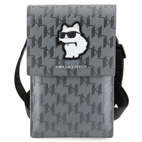 Karl Lagerfeld táska KLWBSAKHPCG ezüst Saffiano Monogram Choupette saffiano/ezüst